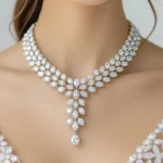 Aadinatham Luxury Bridal Leaf Design Necklace Set with Earrings