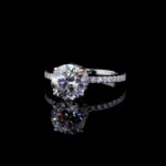 Classic Round Brilliant Diamond Solitaire Ring – Pave Band